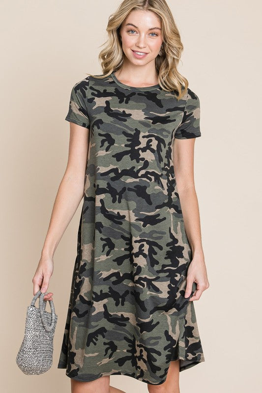 Take A Time Out Dress - Camo