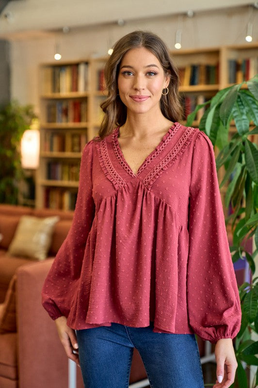 Pick Me Up Swiss Dot Blouse