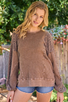 Don't Let Me Down Pullover - Brown