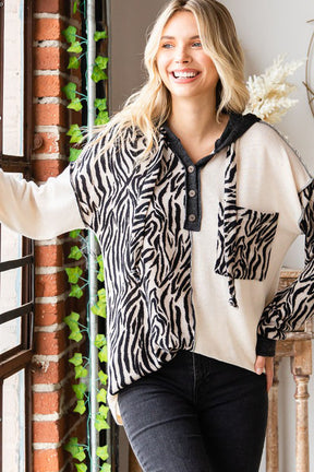 All We Know Zebra Hooded Top