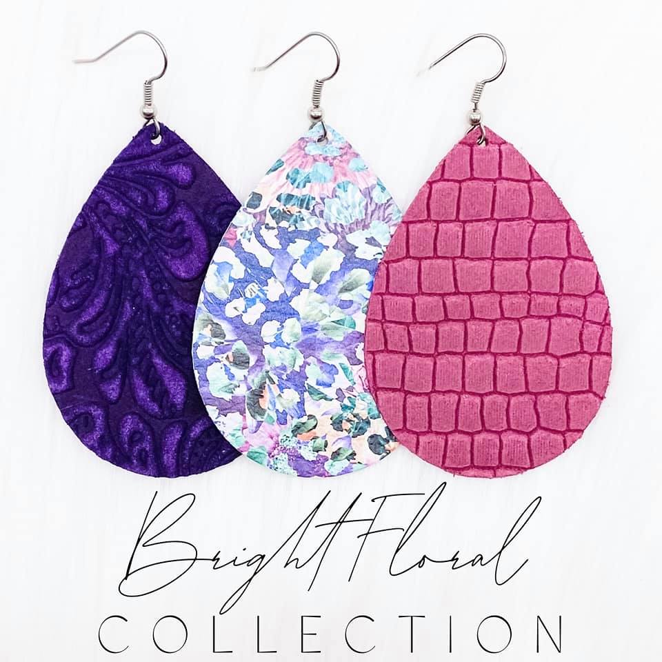 2.5" Bright Floral Mini Collection - Purple Embossed