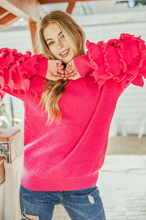 A Love Like This Ruffle Sleeve Sweater