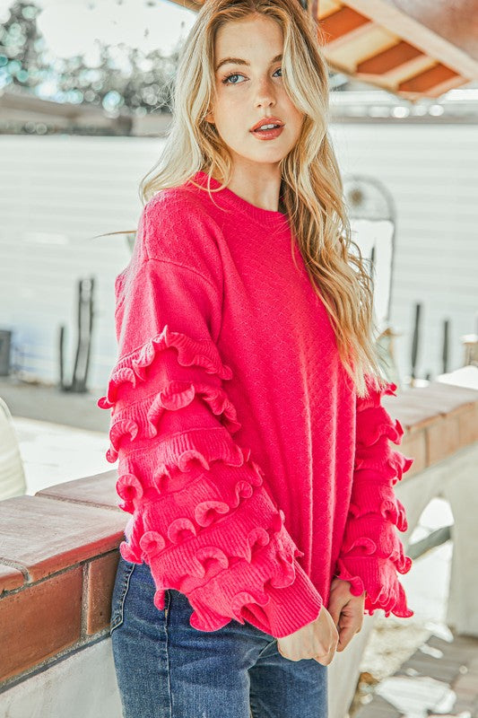 A Love Like This Ruffle Sleeve Sweater