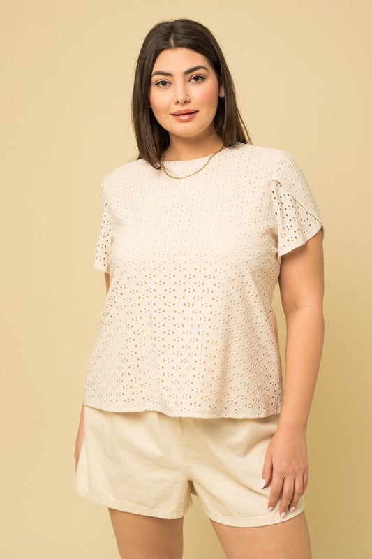 Happy Life Eyelet Top
