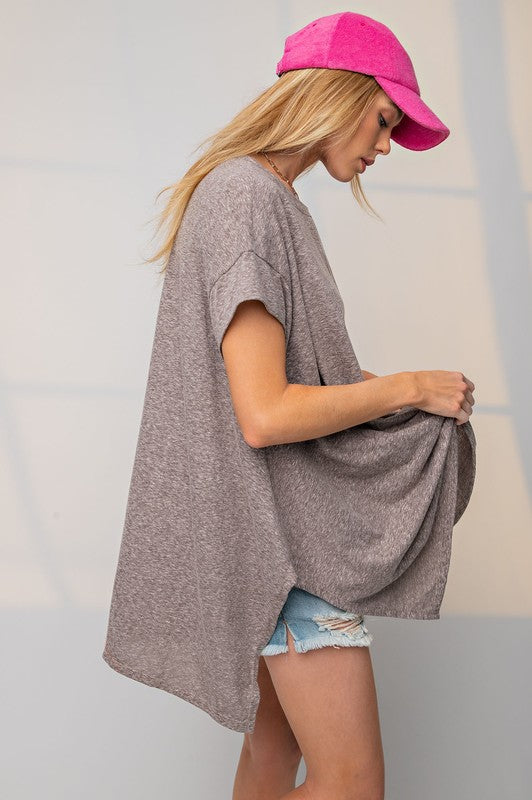 Fully Committed to You Tunic Tee - Mushroom