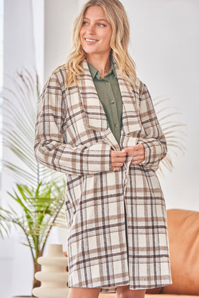 In The Air Plaid Jacket - Light Mocha