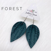 2.5" Fall Braided Petal Earrings - Forest