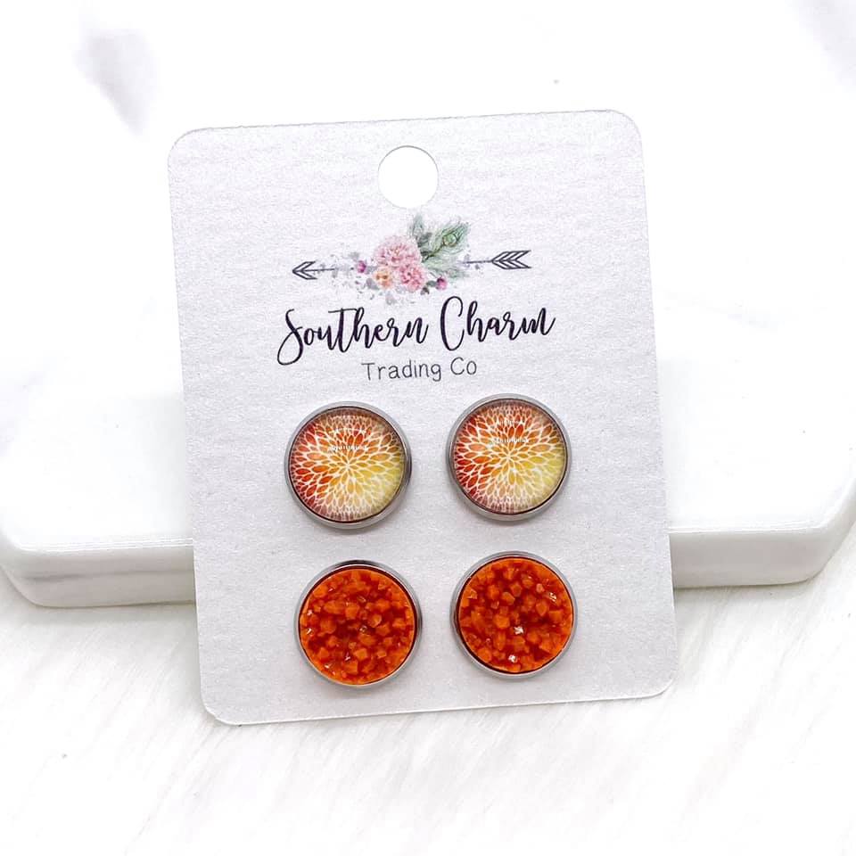 Orange & Yellow Flower Burst Duos
