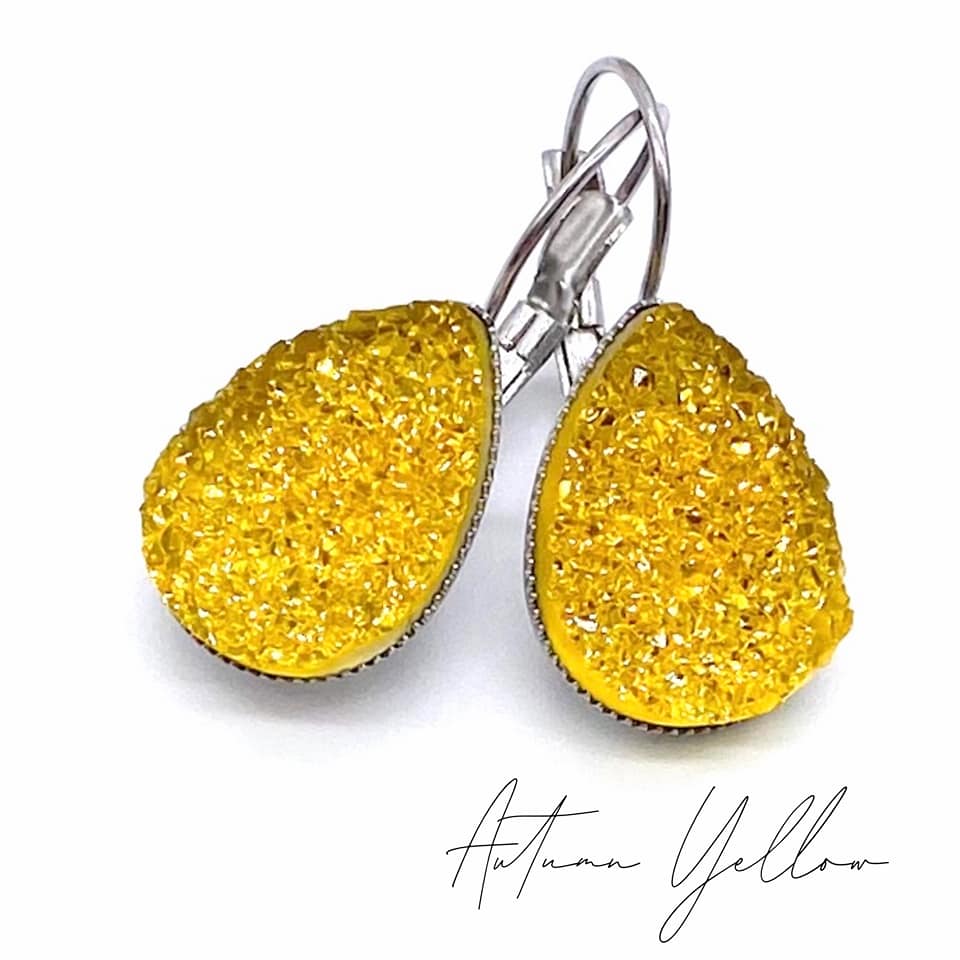 Big As Texas Teardrop Dangle Earrings - Autumn Yellow