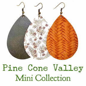 2.5" Pine Cone Valley Leather Teardrops