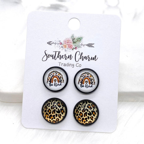 Leopard Rainbow Be Kind & Golden Leopard Duo Earrings
