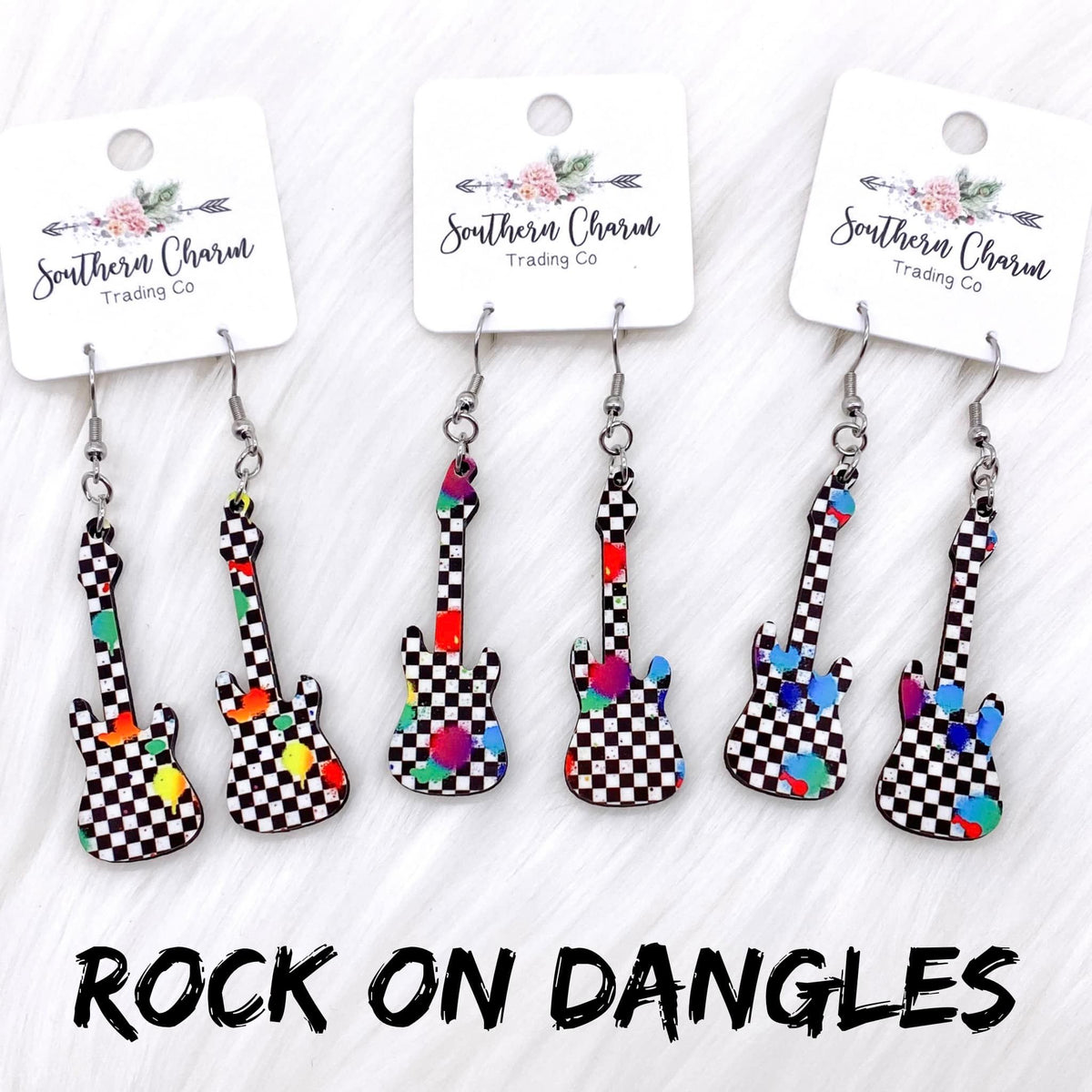 2" Rock On Dangle Earrings