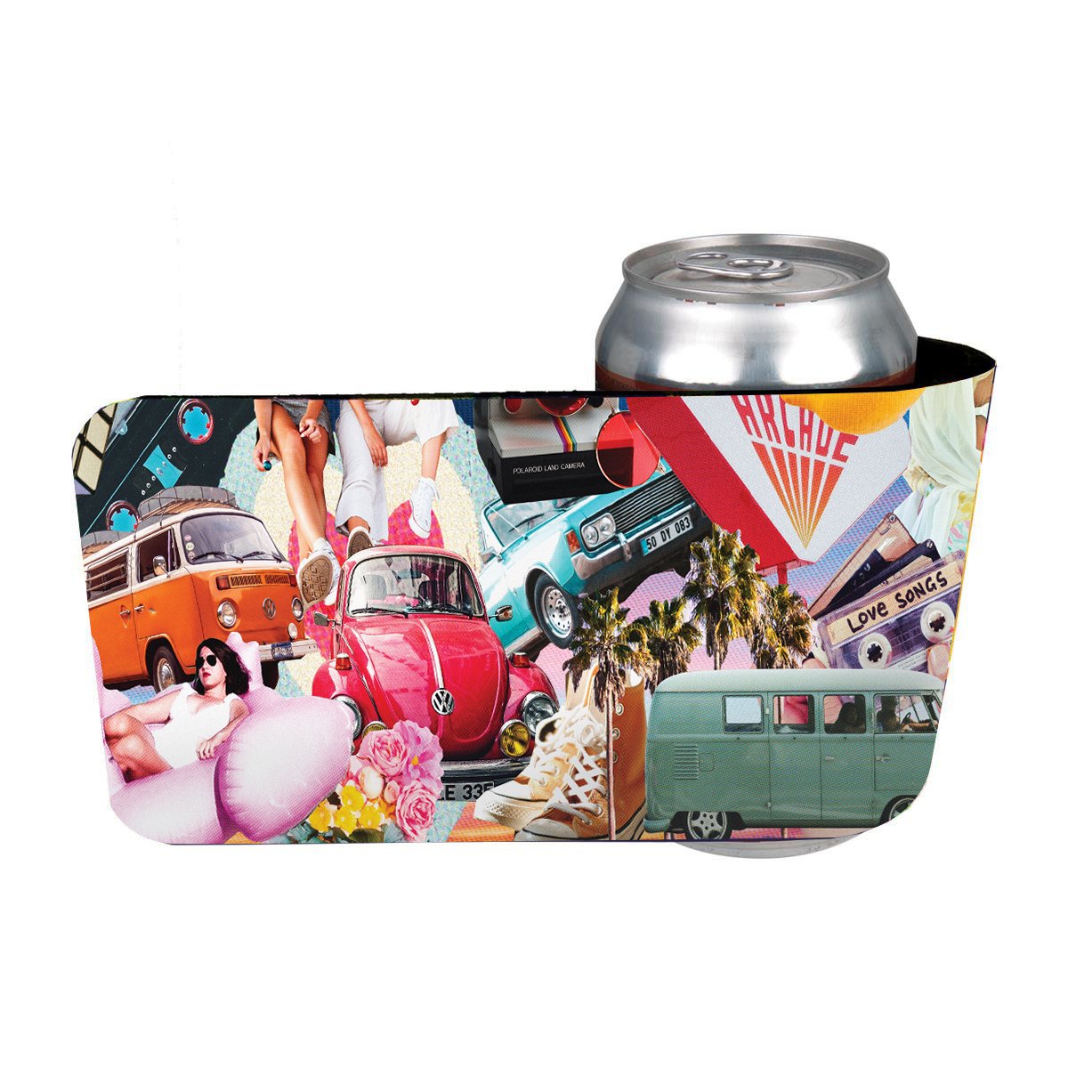 Retro Collage Slap Wrap Koozie