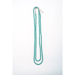 66" Long Turquoise Rondell Bead Necklace