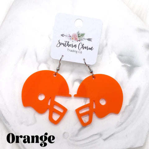 2" Acrylic Spirit Football Helmets - Orange