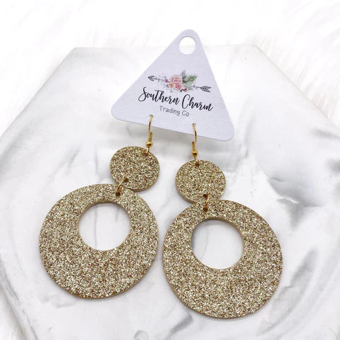 Spirit Glitter Double O's Corkie Earrings - Gold