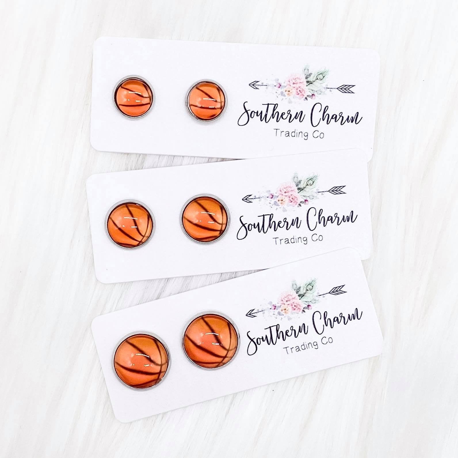 12mm Basketball Stud Earrings