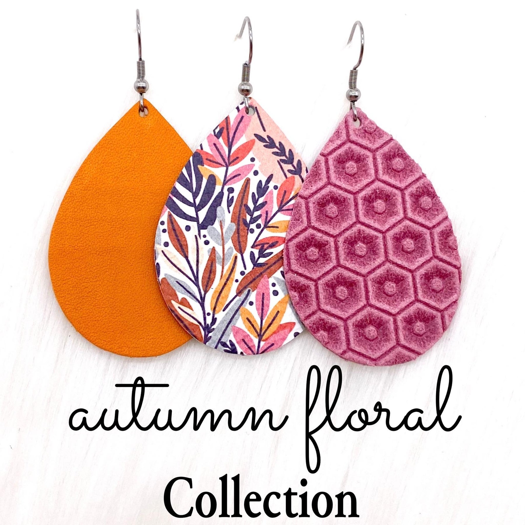 2" Autumn Floral Mini Collection Earrings - Blush Honeycomb