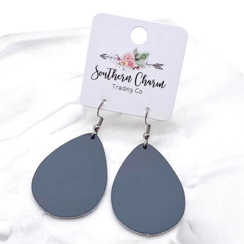 1.5" Shades of Grey Mini Collection - Grey Baby Chopper Earrings