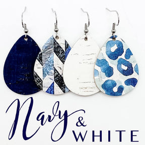 Navy & White Itty Bitty Corkie Collection - Navy Abstract
