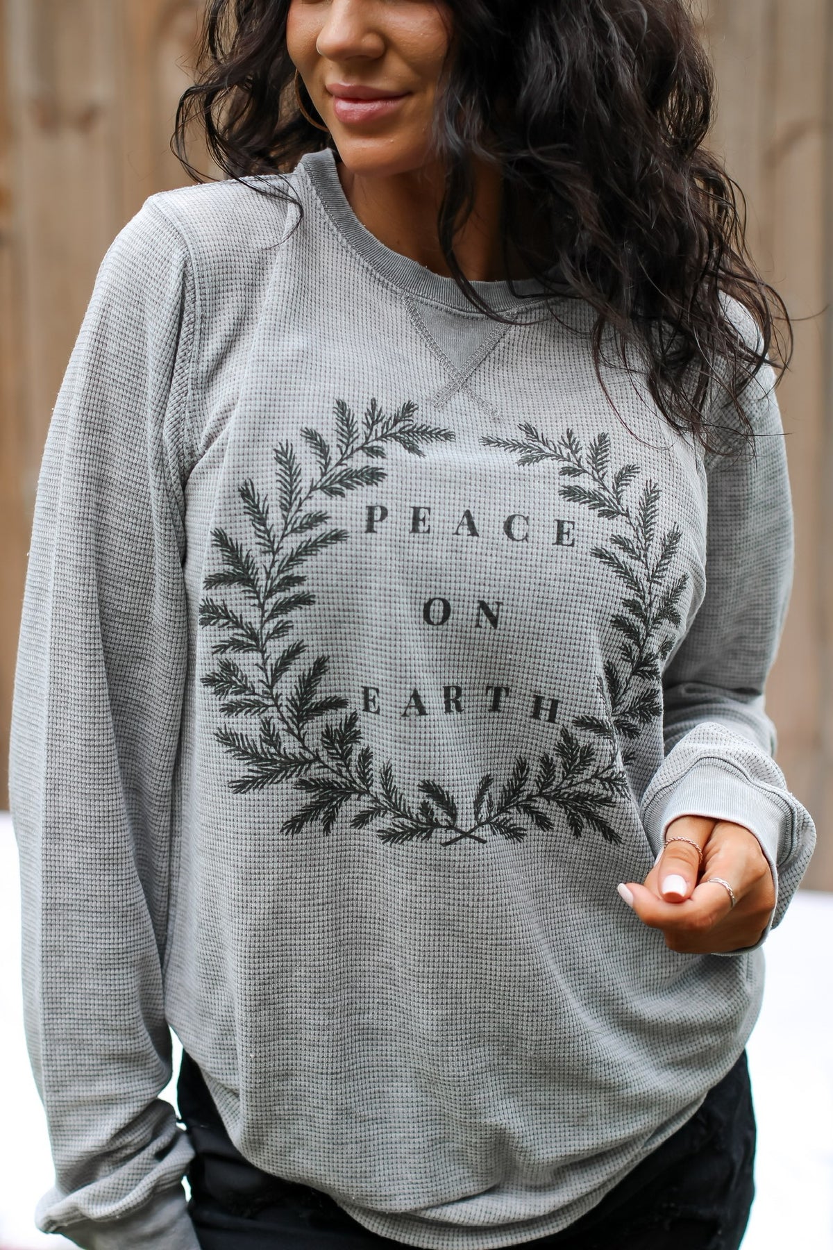 Peace on Earth Thermal Graphic Tee