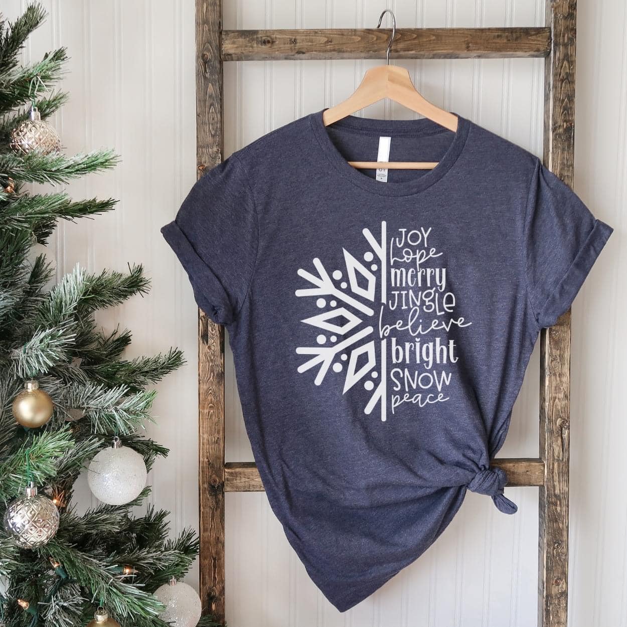 Joy Hope Merry Snowflake Graphic Tee