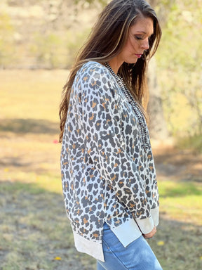 Done Leaving Leopard Pullover
