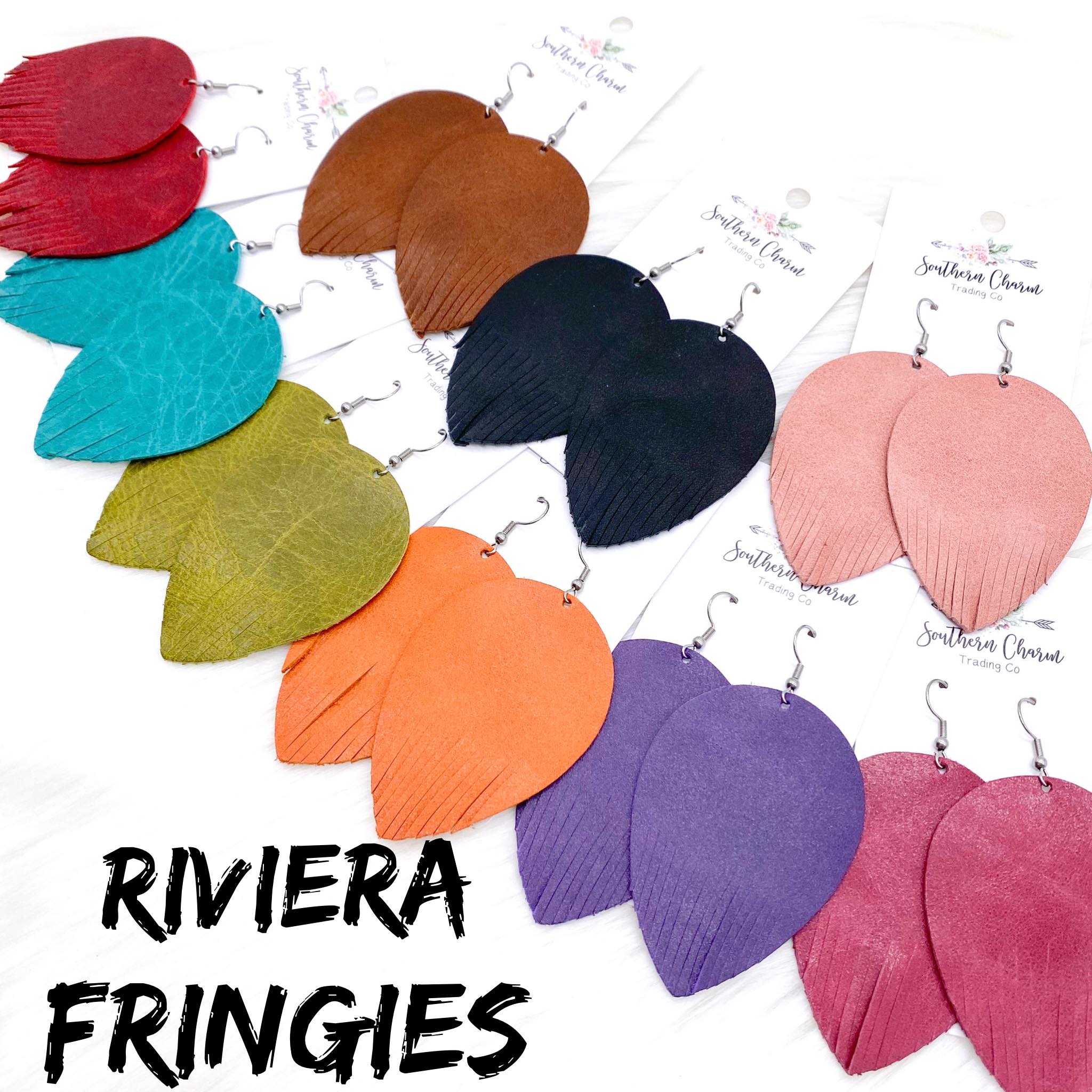 2.5" Riviera Fringies Earrings - Saddle