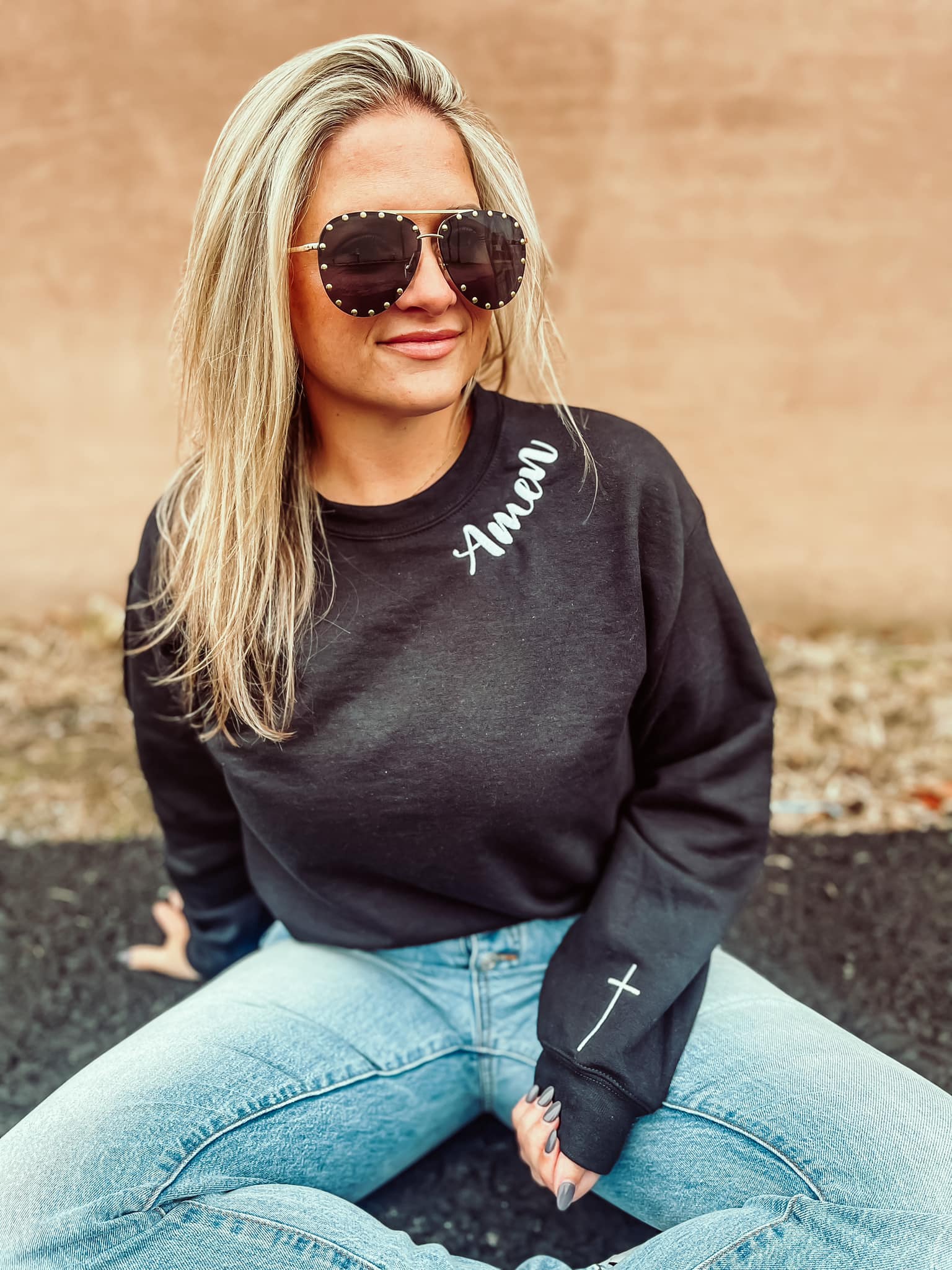 Amen Embroidered Pullover
