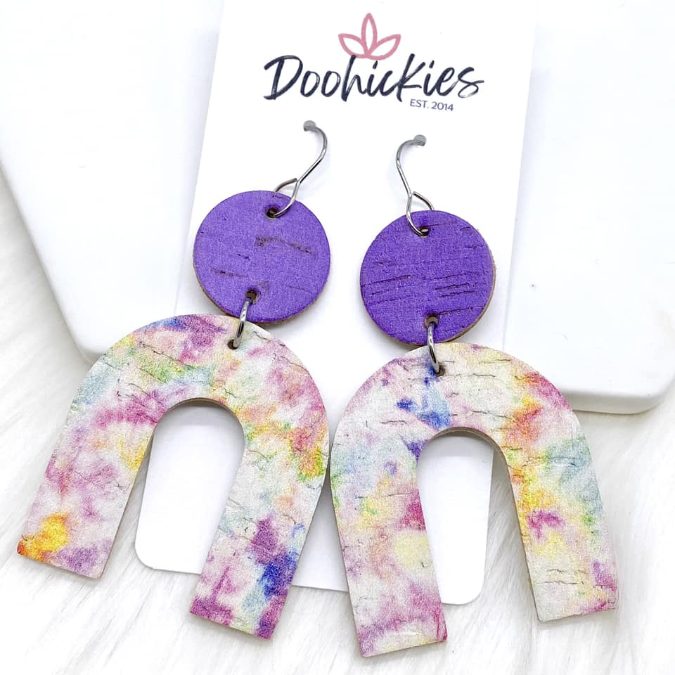 Purple & Pastel Tie Dye Rainbow Corkies