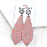 Silver & Shimmery Spring Leopard Long Dangles - Pink