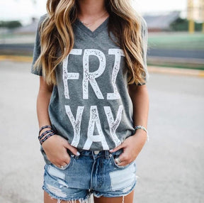 FriYAY Vneck Graphic Tee