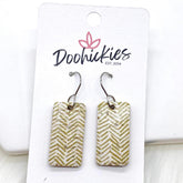 1.5" Sand Chevron Itty Bitty Cork Bar Earrings