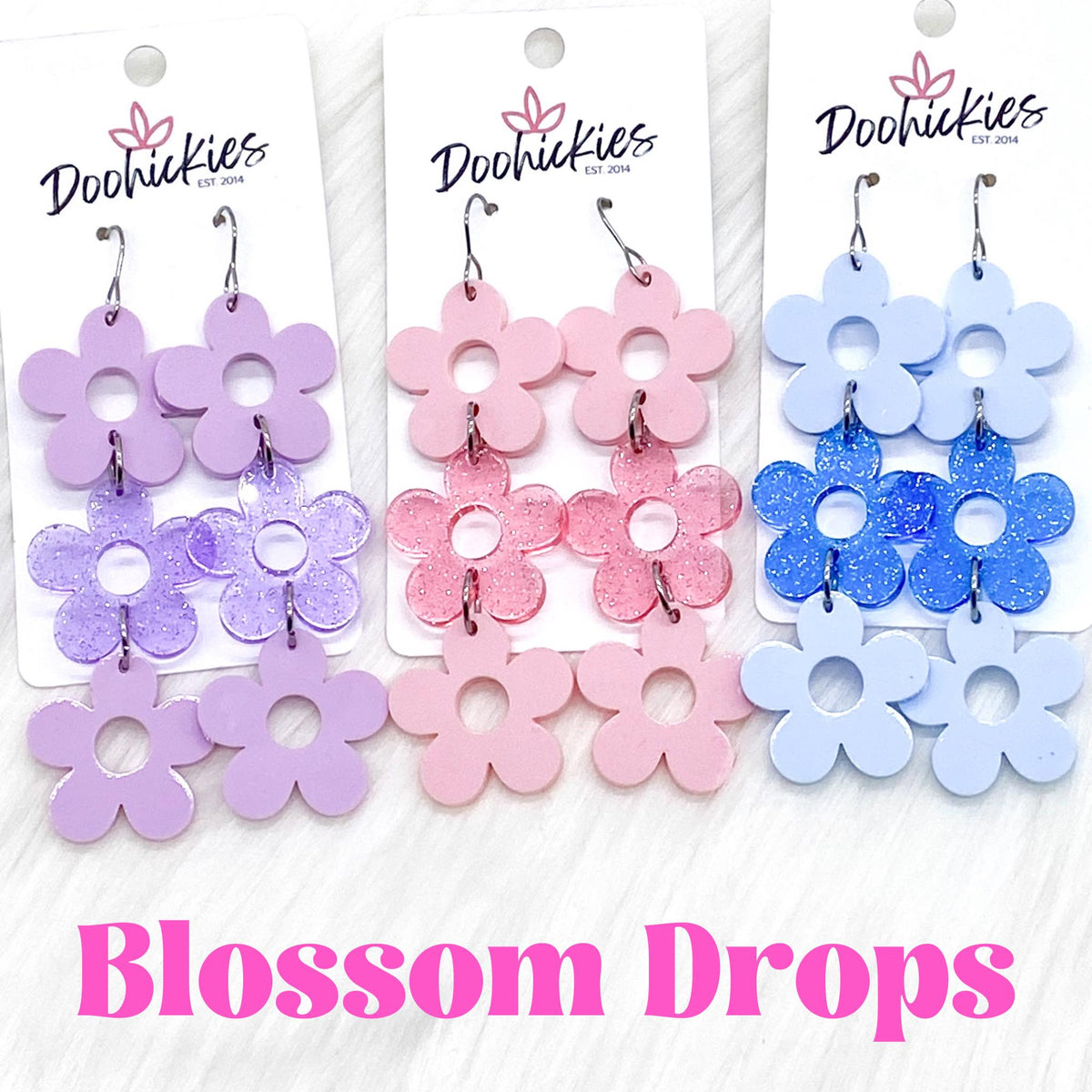 3.25" Blossom Drop Acrylics - Blue