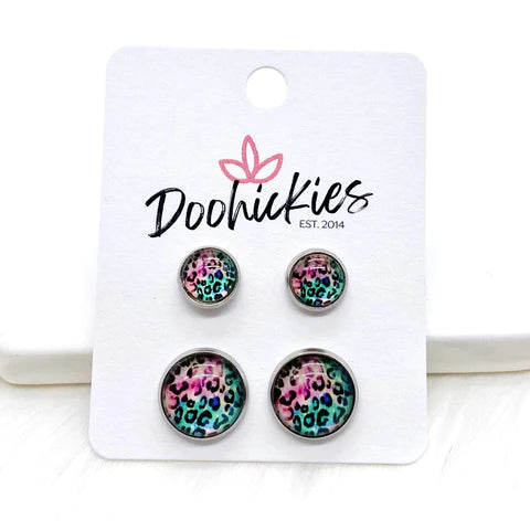 Bright Leopard Mommy & Me Sets in Stainless Steel