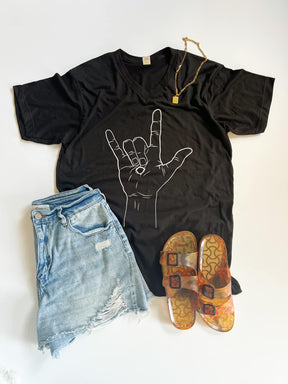 The Hands Vneck Graphic Tee