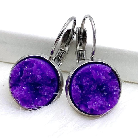 Salsa Round Dangles - Purple Ice