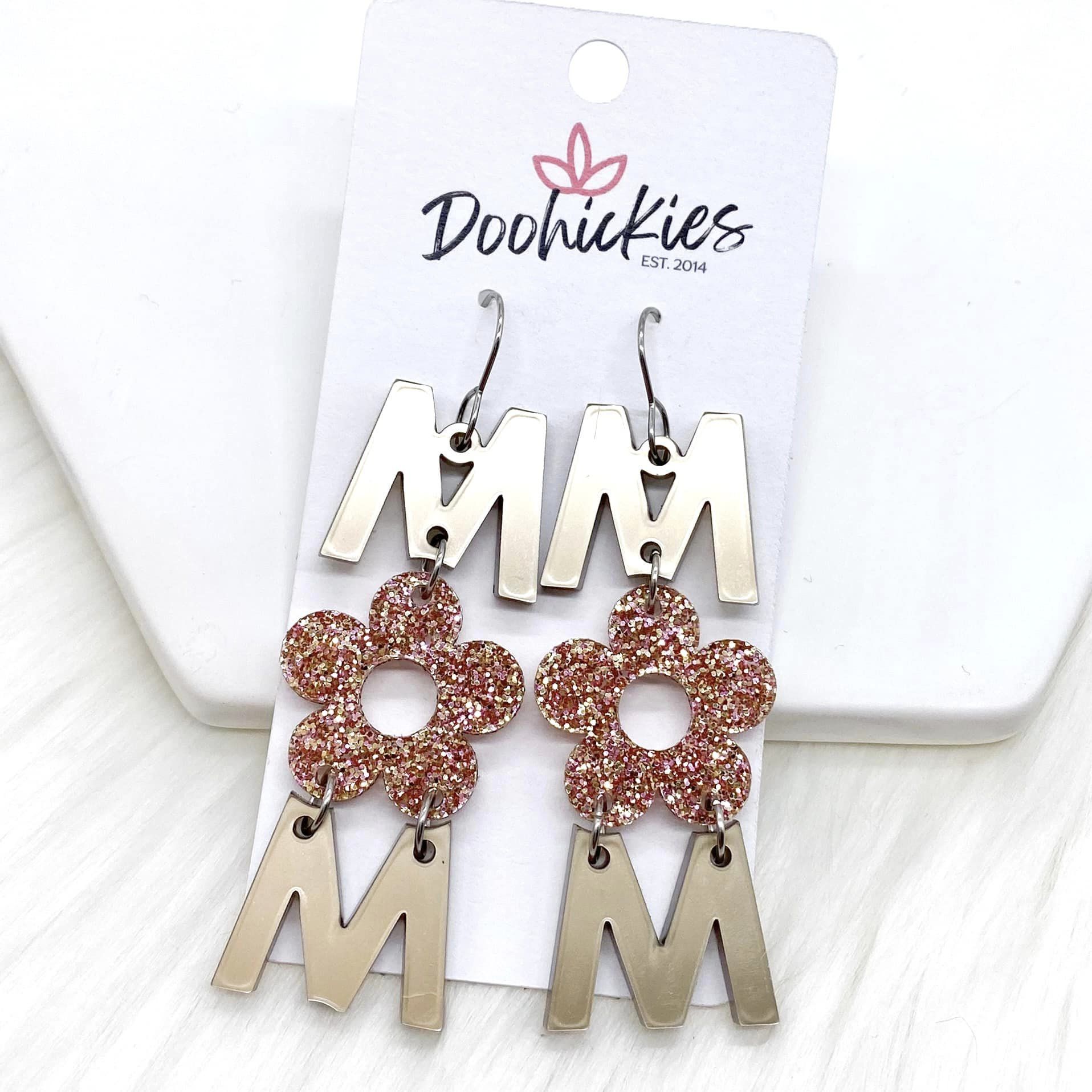 2.5" Rosy Mom Acrylic Earrings