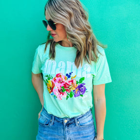Watercolor Floral Mama Graphic Tee