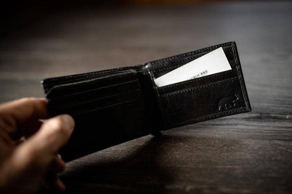 Bifold Leather Wallet - Black