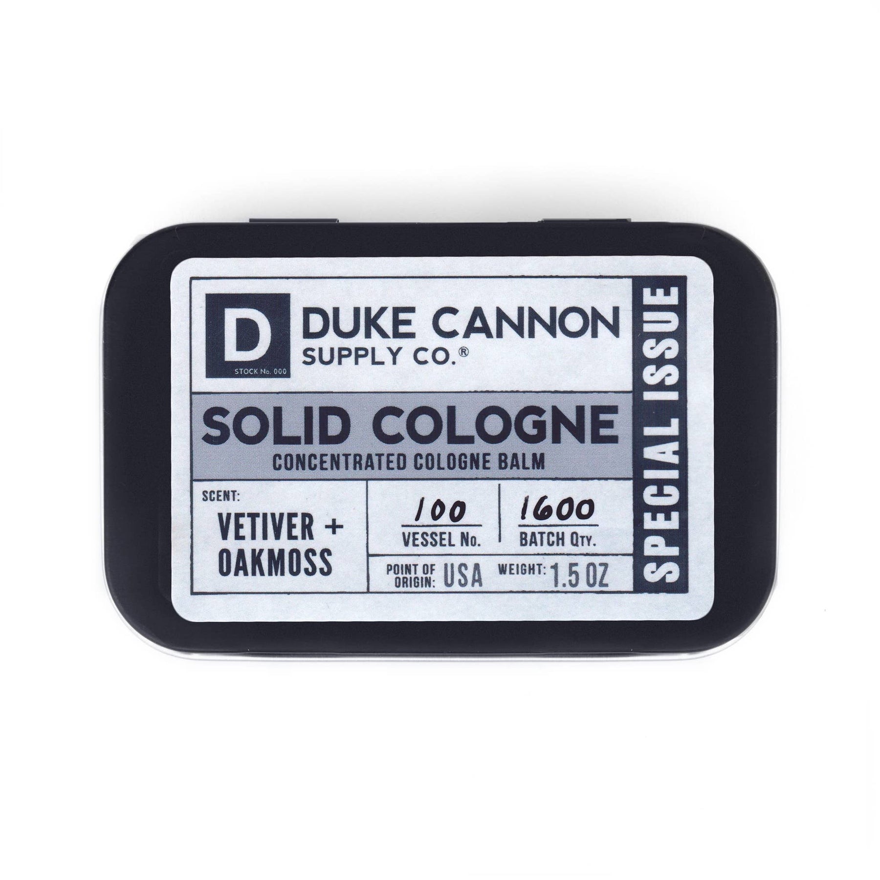 Duke Cannon Solid Cologne- Vetiver + Oakmoss