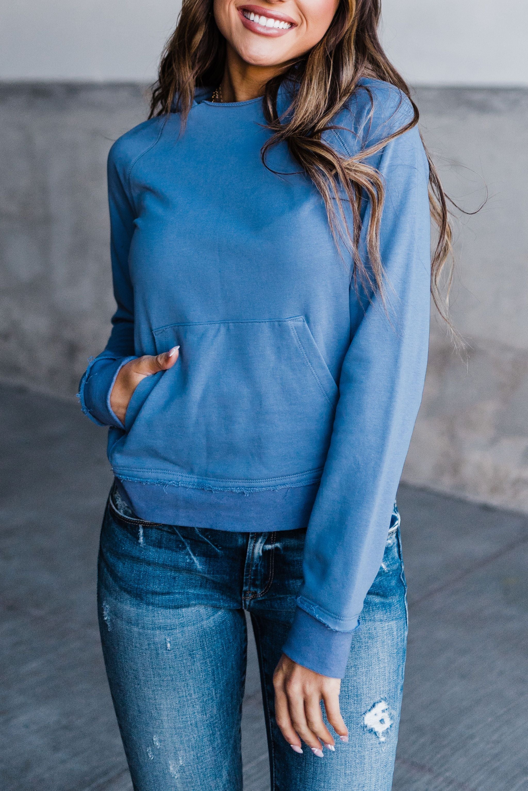 Ampersand Avenue Elevated Sweatshirt - Edge Periwinkle Promise