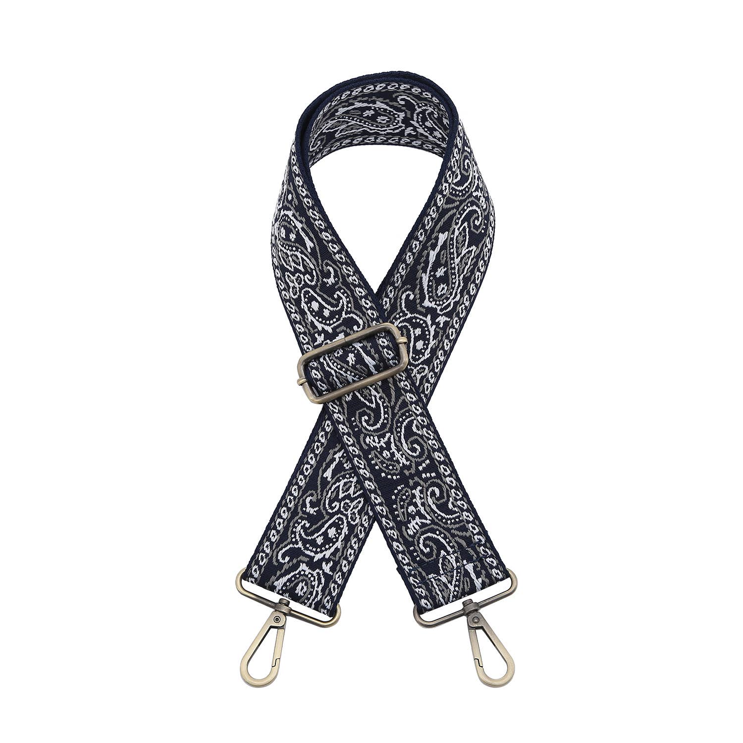 Crossbody Guitar Strap - Paisley Navy