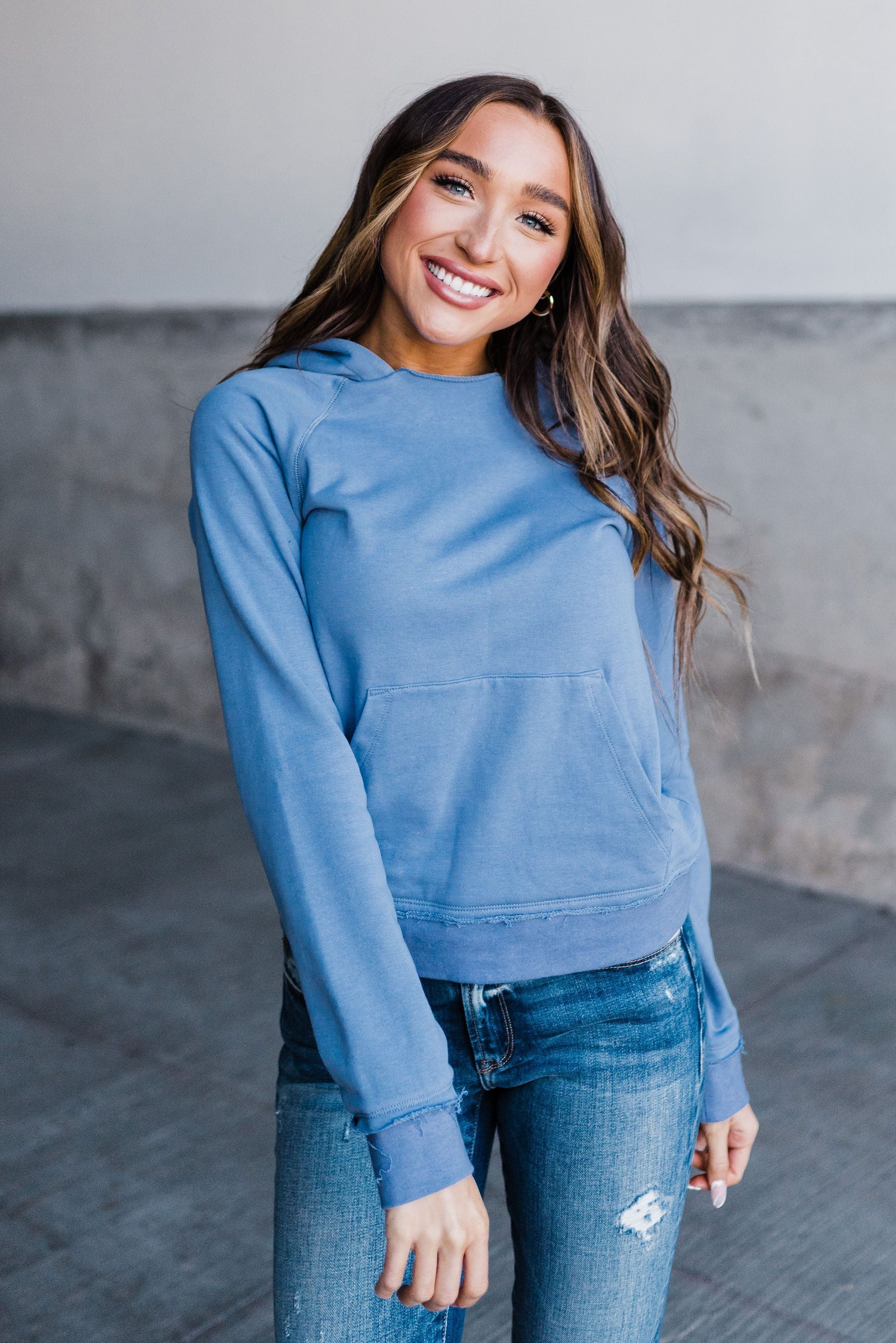 Ampersand Avenue Elevated Sweatshirt - Edge Periwinkle Promise