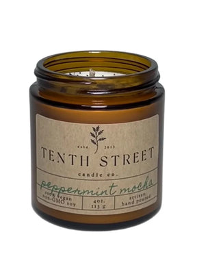 Tenth Street Candle Co. - Peppermint Mocha 4oz Amber Jar