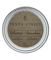 Tenth Street Candle Co. - Tobacco + Bourbon 8oz Tin