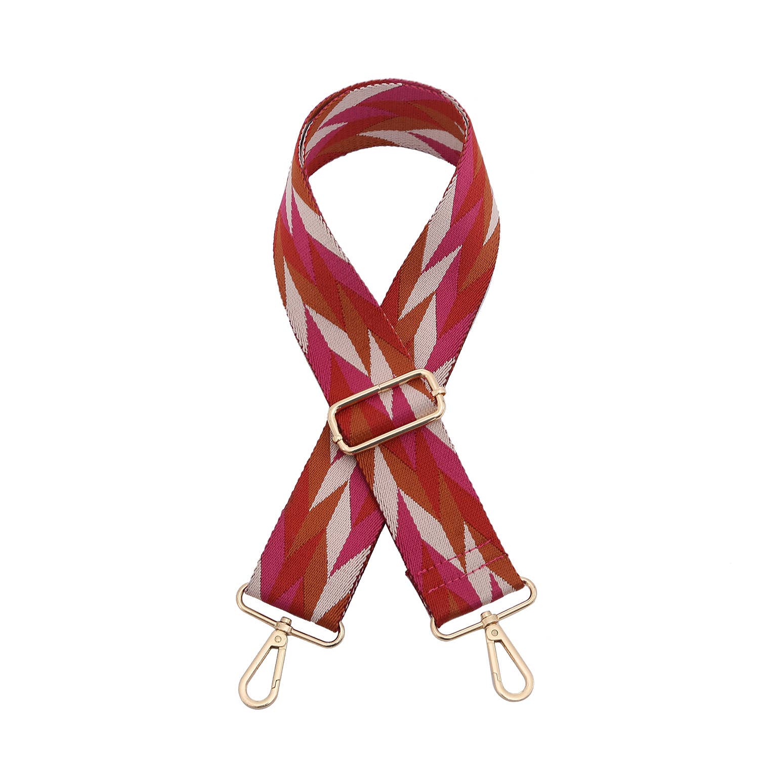 Crossbody Guitar Strap - Herringbone Pink Mix