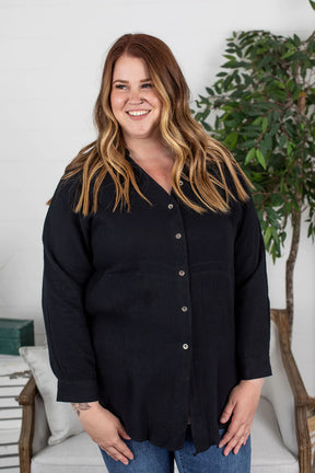 Simple Pleasures Button Down - Black