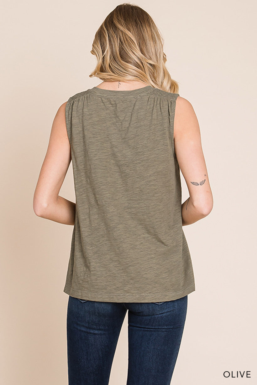 See You in My Mind Tank - Olive