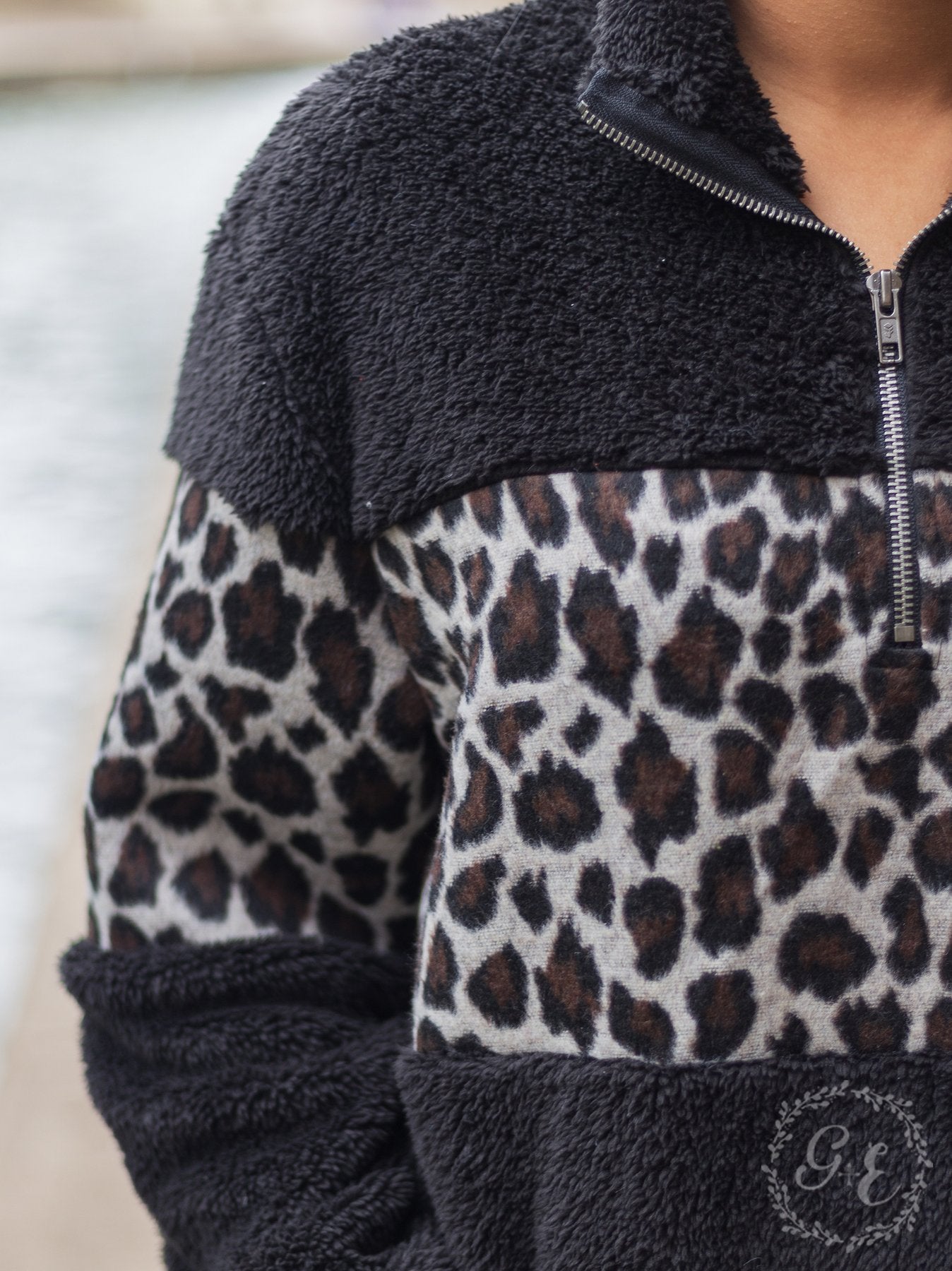 Sneaky Leopard Sherpa Sweatshirt